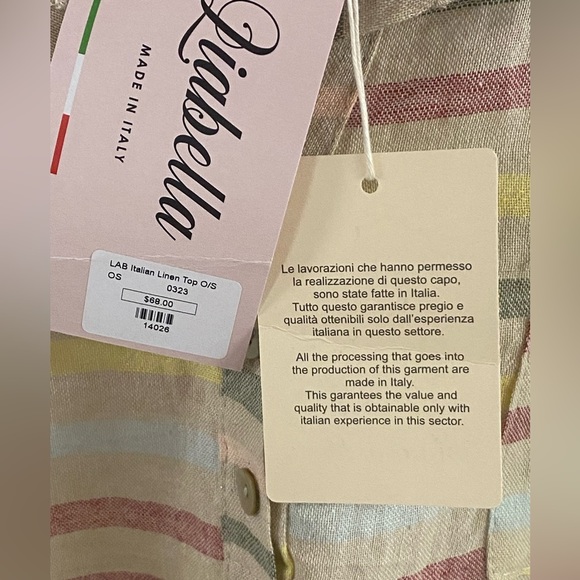 Liabella striped top NWT O/S - Picture 5 of 7